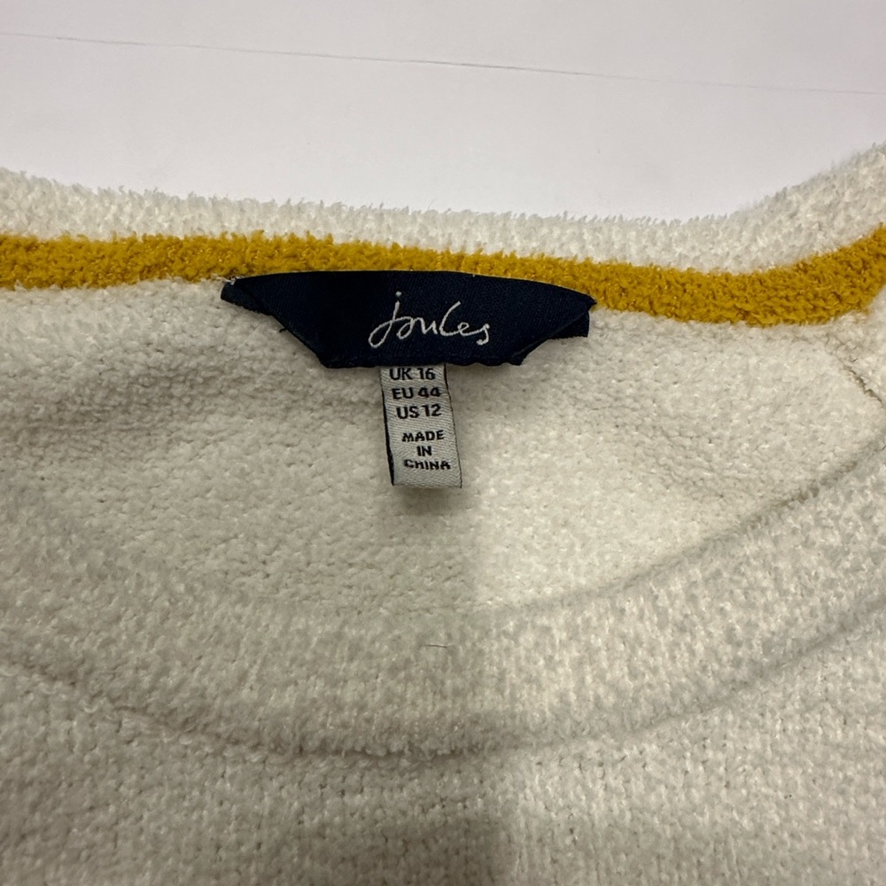 Joules Seaport Chenille Women’s 12 Striped Navy and White Sweater - Picture 3 of 8